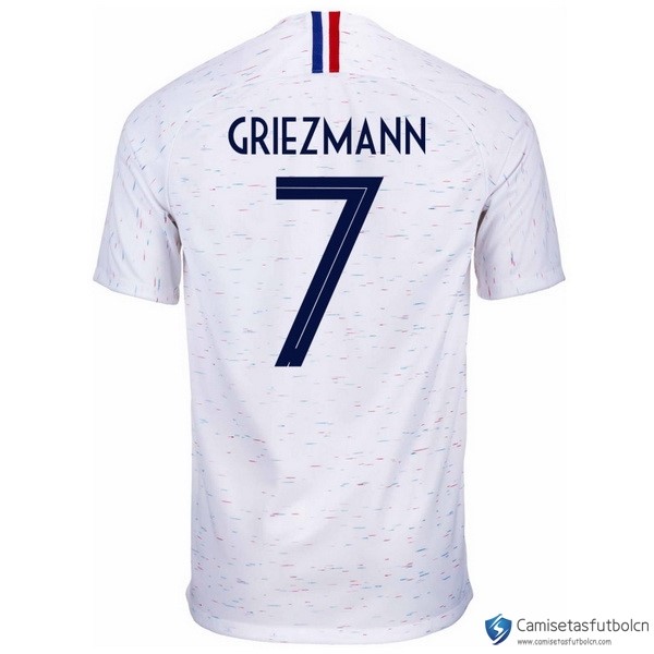 Camiseta Seleccion Francia Segunda equipo Griezmann 2018 Blanco